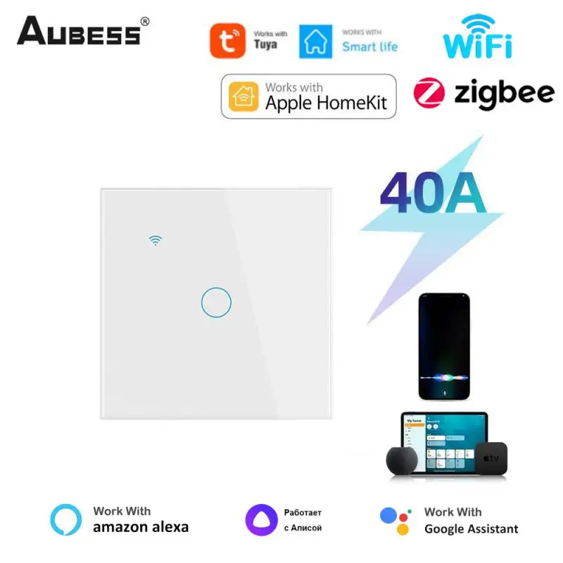 

AUBESS Tuya Smart Boiler Switch Water Heater Homekit Wifi ZigBee 40A APP Alexa Google Home Voice Control Timer Home Automation