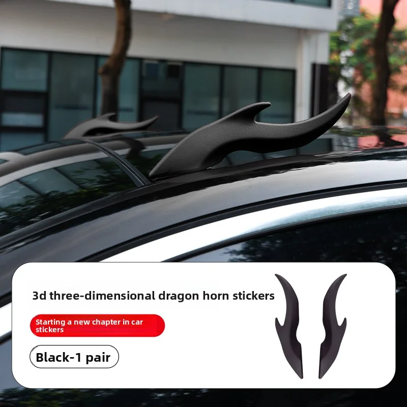 

3D-декор Для Крыши Автомобиля В Виде Драконьих Рожь, Эластичные Силиконовые Украшения Для Мотоциклетных Шлемов, Черно-красные