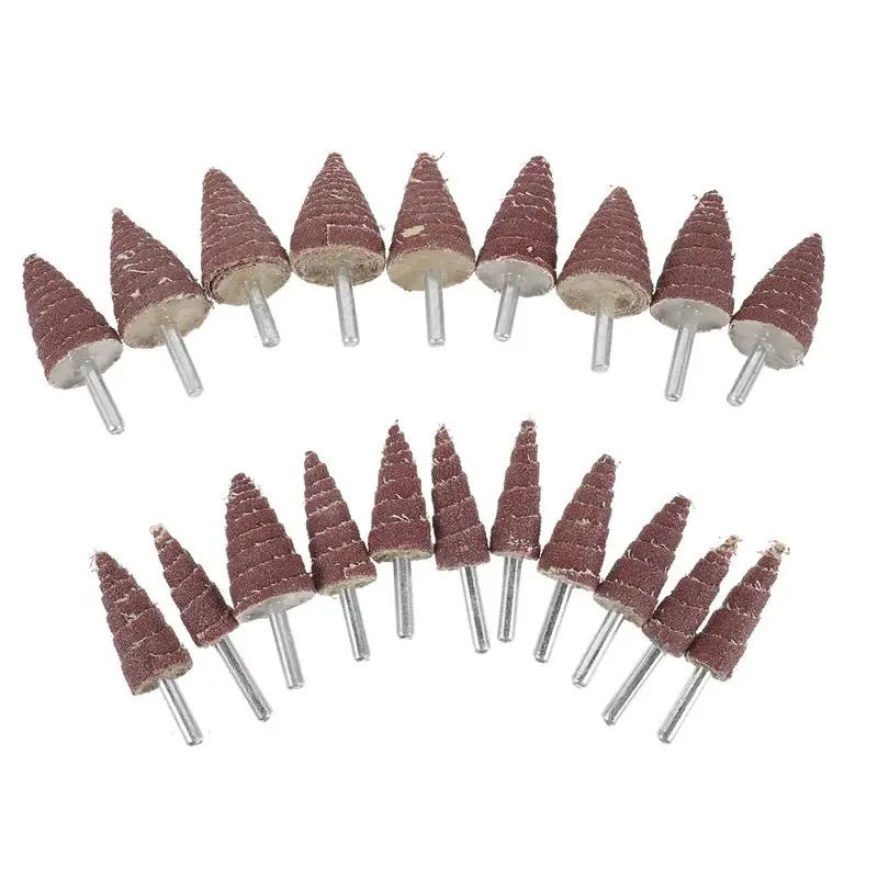 

20pcs Cone Shape Abrasive Flap Wheels Sandpaper Grinding Heads for Rotary Tool