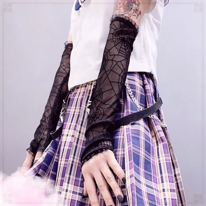 Женские Соблазнительные налокотники тюль в стиле панк подогреватель для рук