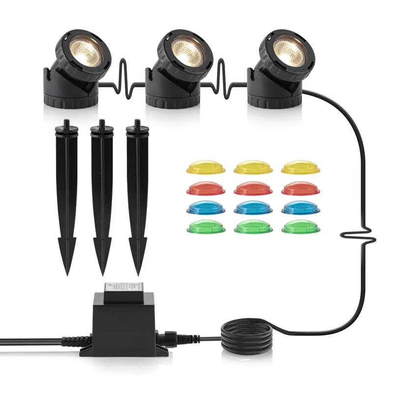 

Gorgeous 10-Watt Halogen Light Beams Set with 4 Colored Lenses, Includes 23` Black Cord - Create Stunning Visual Effects.