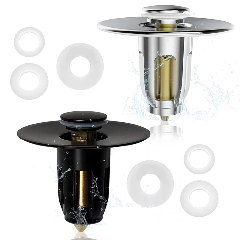 

Universal Sink Stopper,1.1Inch-1.96Inch Sink Drain Plug For Bathroom,Anti Clogging Drain Stopper With No Overflow Filter