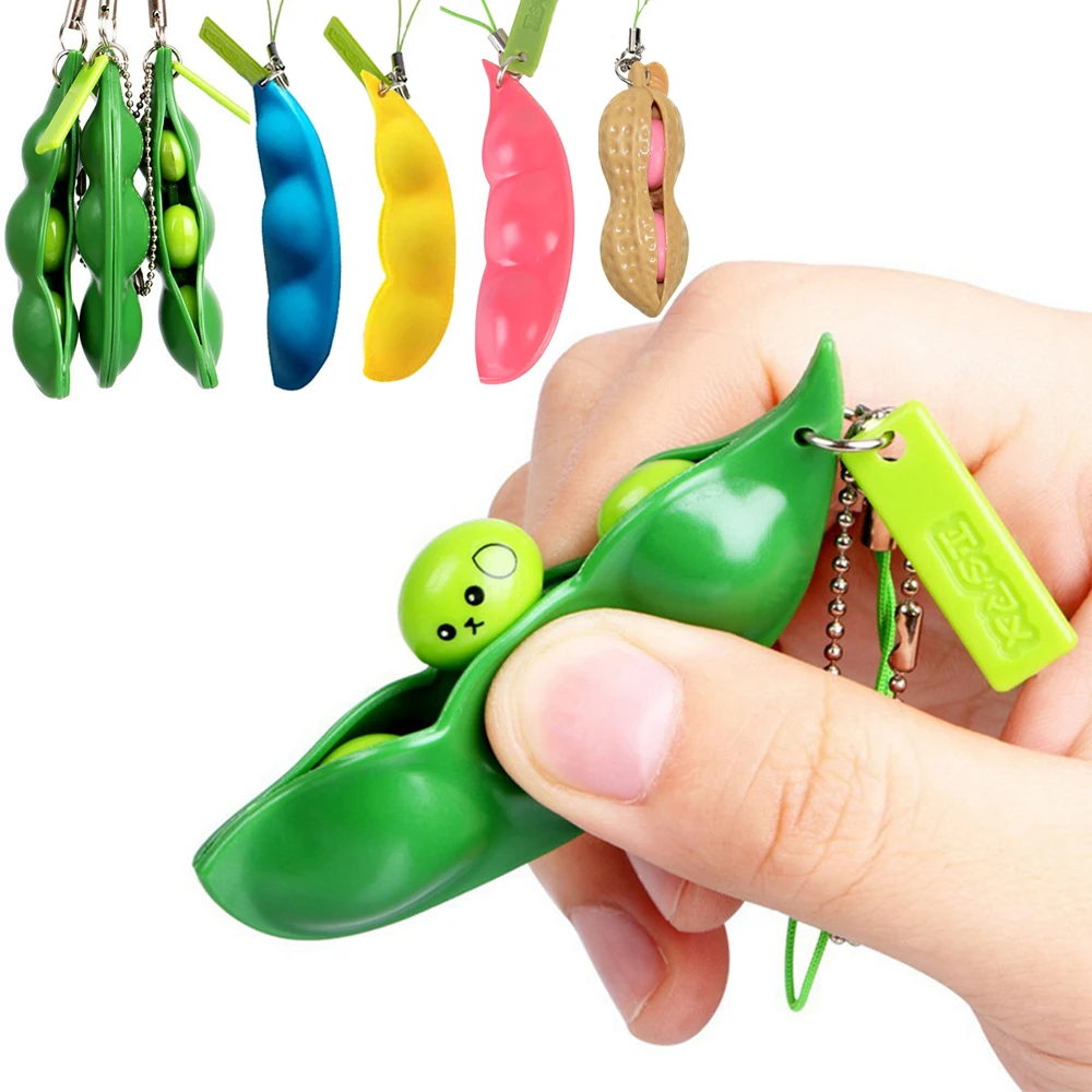 Сжимаемые игрушки для снятия стресса Сжимаемый горох бобы брелок взрослых и