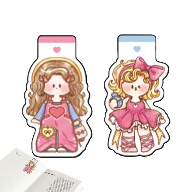 

Cartoon Magnetic Bookmark Cute Girl Reading Book Marker Fun Reading Book Markup Card Gifts For Students Girls School Home