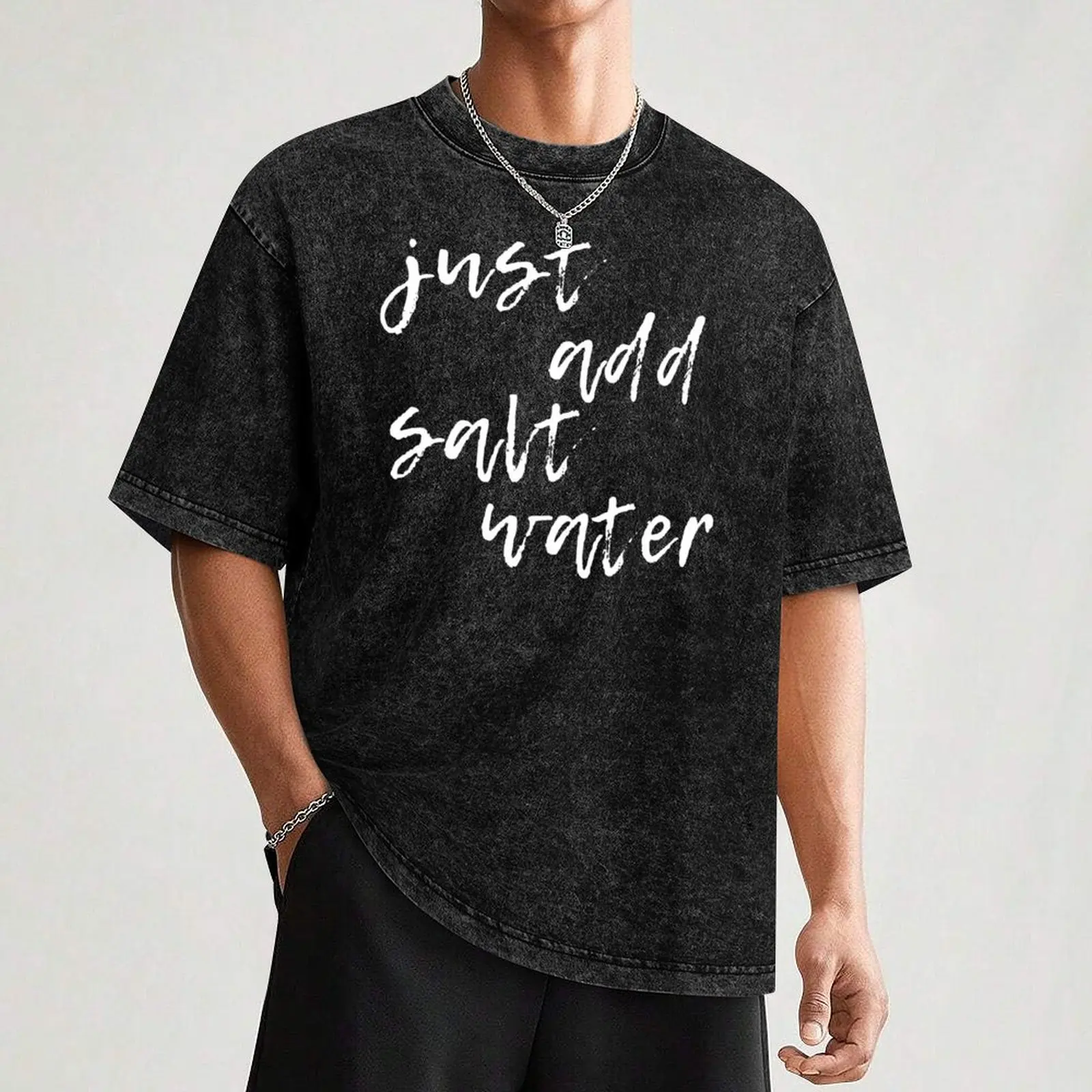 просто добавить соленую воду. Типография Ocean Lover's Hand Script Design в белой однотонной