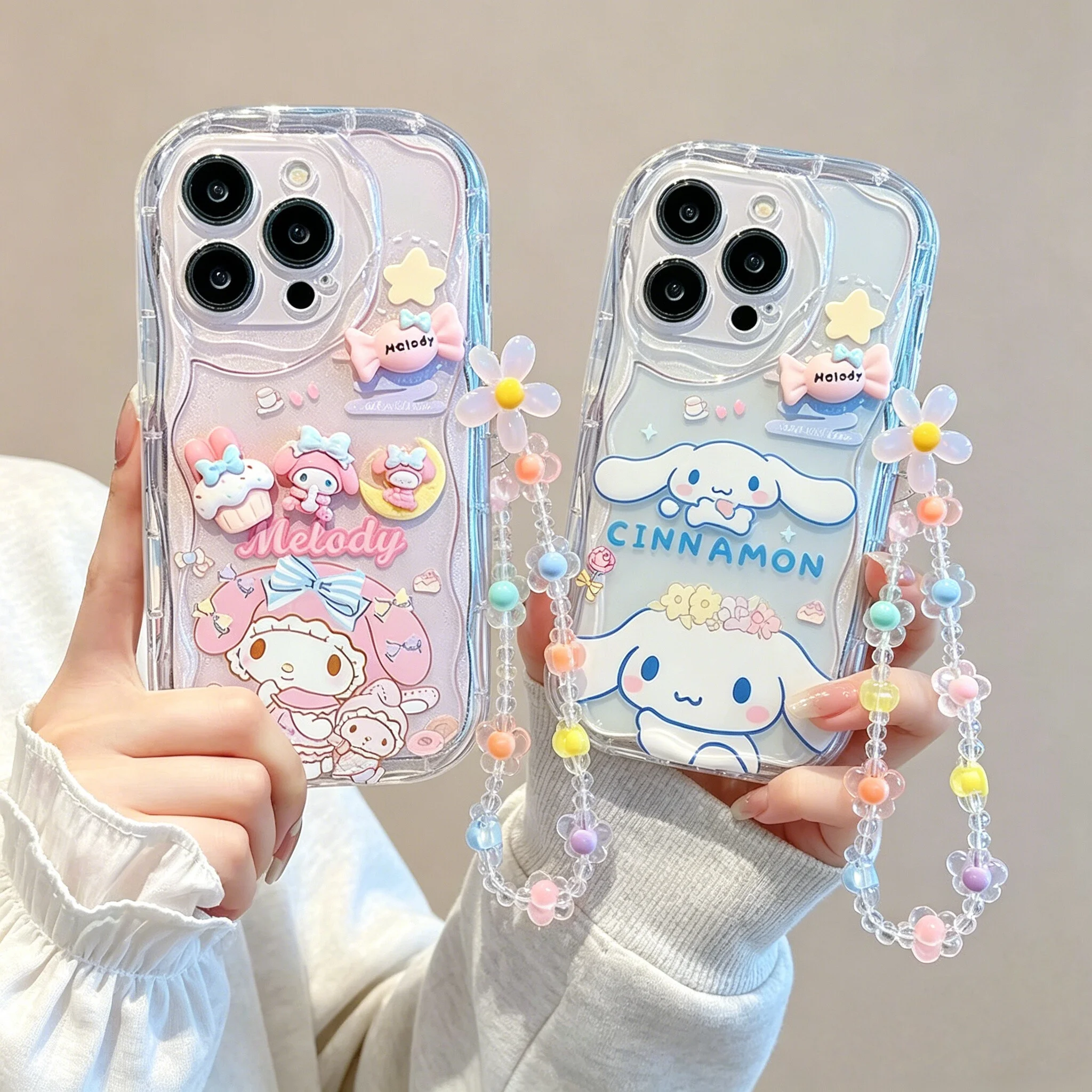Фото Чехол для телефона Xiaomi 15T POCO X8 Pro Max X7 X6 Pro F8 F7 F6 M6 M7 X5 F4 M4 X3 15 Ultra 14 12T с цепочкой-браслетом Cinnamoroll №1
