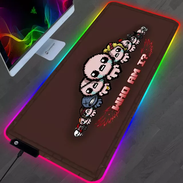 

RGB MousepadThe Binding Of Isaac Mouse Pad Anime Kawaii Gaming Accessories Large Gamer XL Mause Carpet PC Desk Mat Keyboard LOL