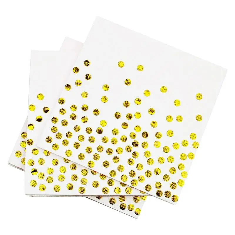 

Gold Foil Guest Napkins 25pcs White And Gold Foil Polka Dots Confetti Guest Towel Napkins Add Sparkle To Your Event With Party