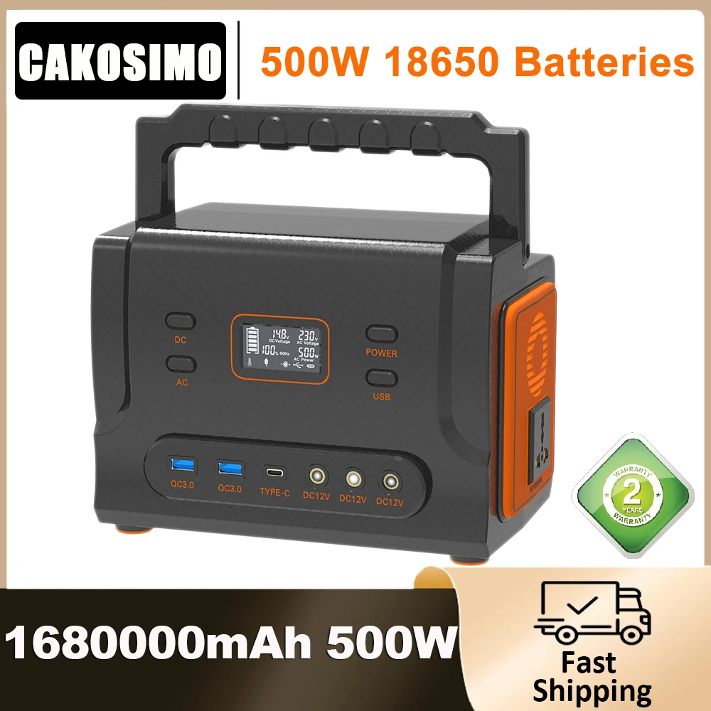 

Cakosimo 500W Power Station Powerful Power Bank 168000mAh Batteries Charging Station Portable Solar Charger for Mobile Camping
