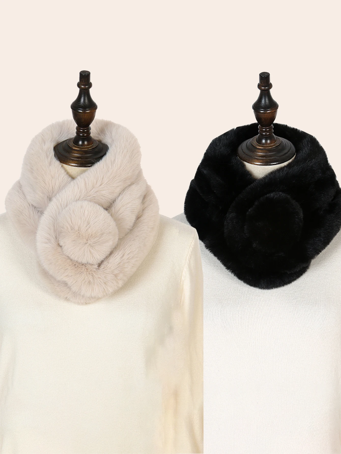 Новый Зимний шарф из кроличьего меха женский теплый короткий однотонный