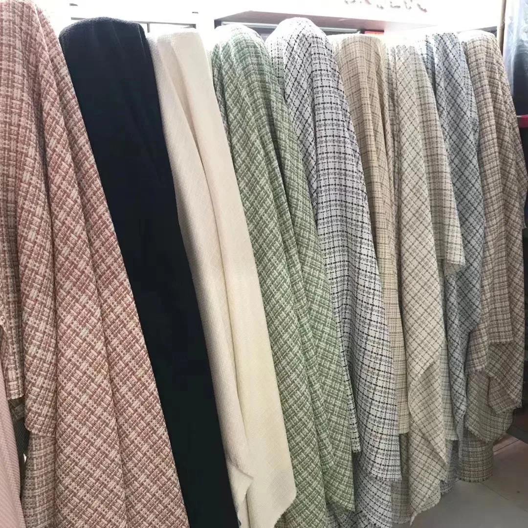 

Маленькая Очаровательная тканая ткань свободная структура шерстяная клетчатая весенне-осенняя юбка жилет костюм одежда ткань для платья н...