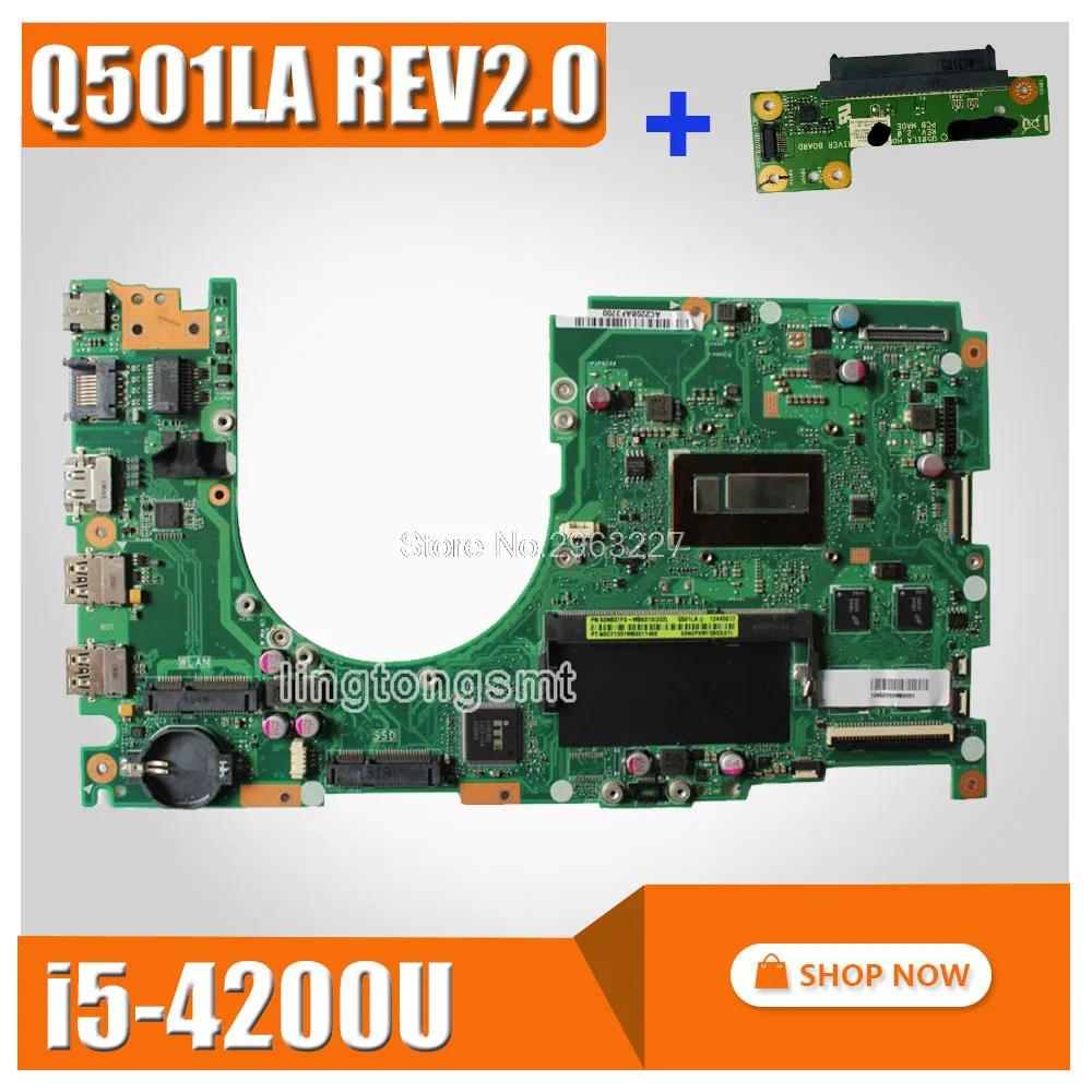 

Отправка платы + материнская плата для Asus Q501LA Q501LA REV2.0 материнская плата со штативом 100% протестирована