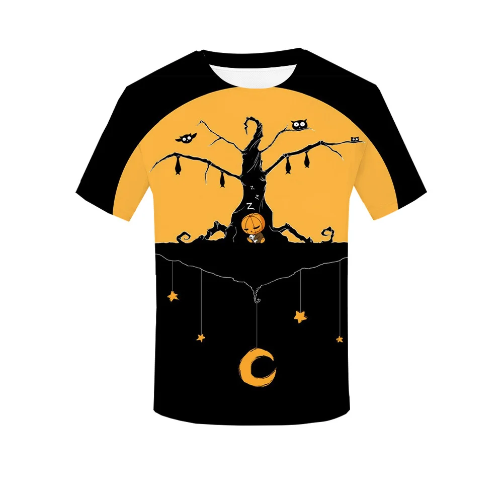 

Детская модная одежда для девочек, одежда на Хэллоуин, футболки с принтом для детей, для девочек от 8 до 14 лет, оранжевые футболки для мальчиков, распродажа