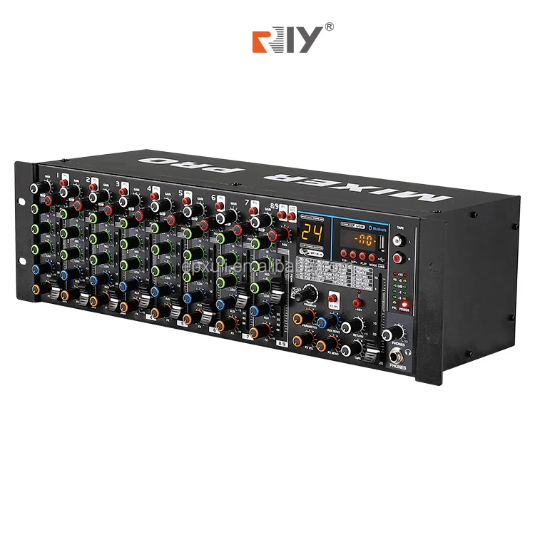 

RIY High Quality Case Mixing Professional Video Mixer 9 Channel Sound Console Mixer