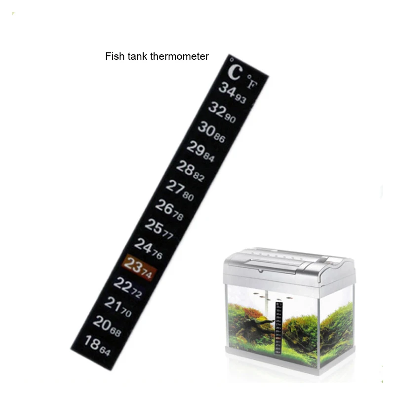 

5Pcs Aquarium Fish Tank Thermometer With 18-34° Temperature-sensitive Sticker Accessories Digital Dual Scale Stick-on Durable