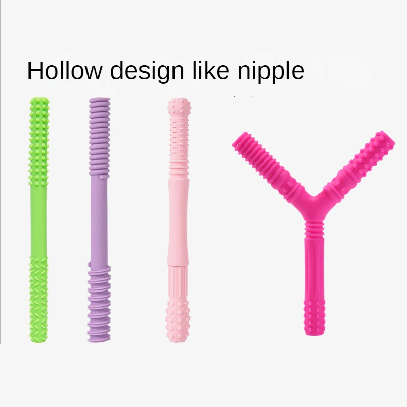 

Baby Dental Silicone Gel Baby Chewing Toys Children Anti Eating Hand Molars Hollow Teeth Tube