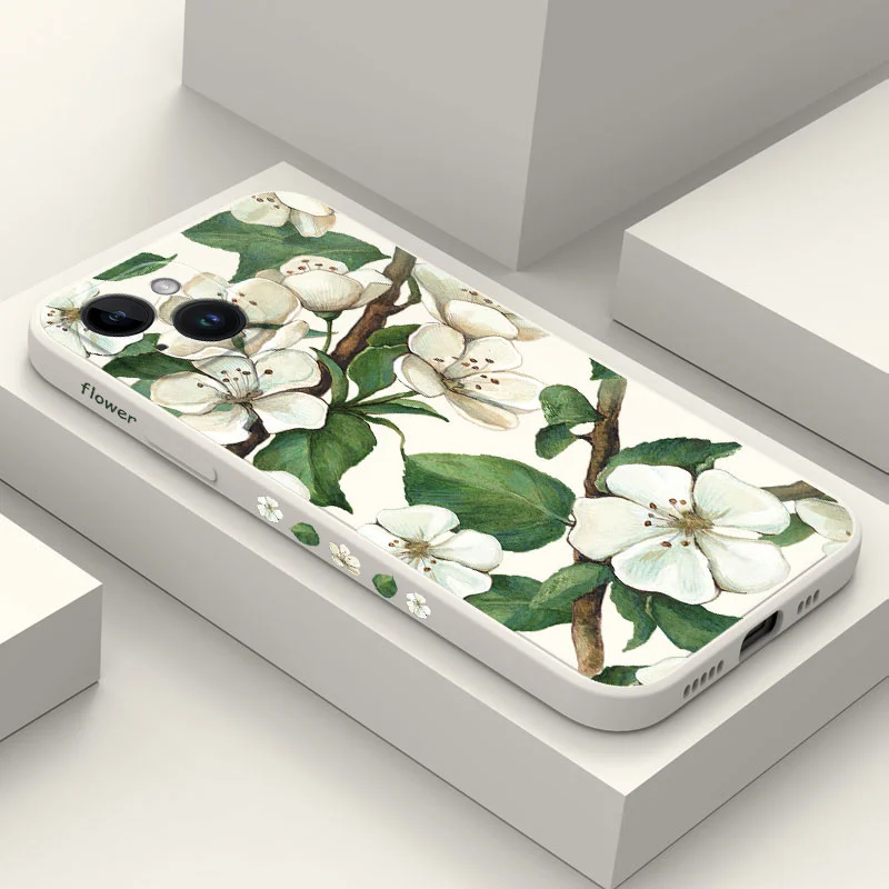 

Green Leafy Jasmine Phone Case For iPhone 14 13 12 11 Plus Pro Max Mini X XR XS SE2020 8 7 6 6S Plus Cover