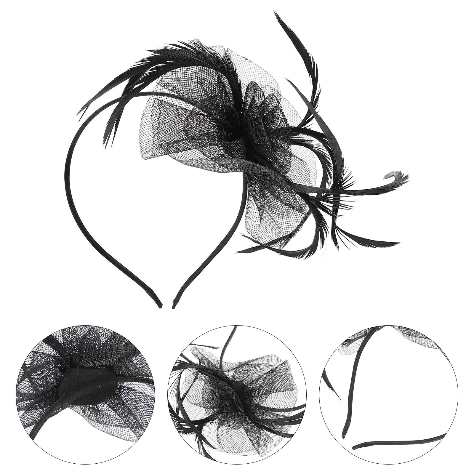 Сетчатая повязка на голову с перьями женская шляпа-волшебница завязки зажим для