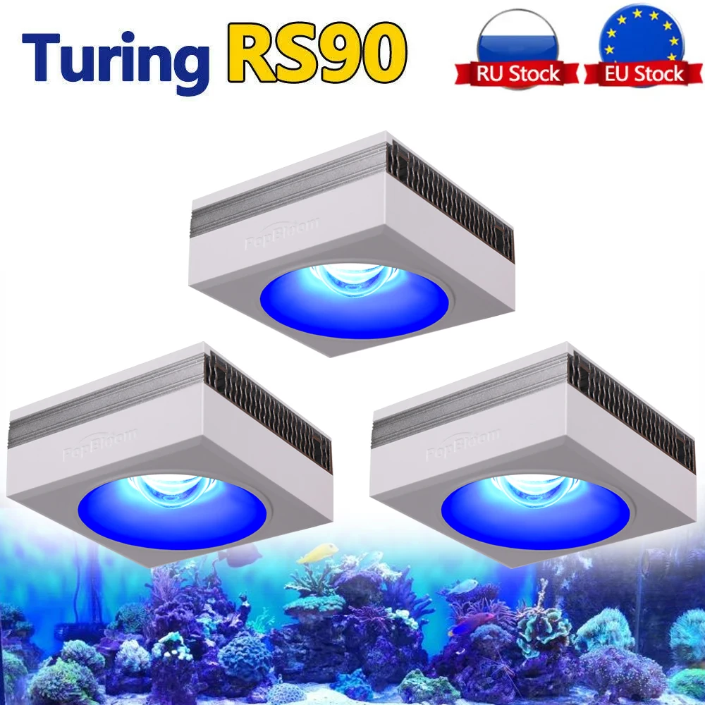 

3PCS PopBloom RS90 Aquarium Lamp for Reef Coral Fishbowl Light Marine Aquarium Light for 130-170cm SPS/LPS Seawater Fish Tank