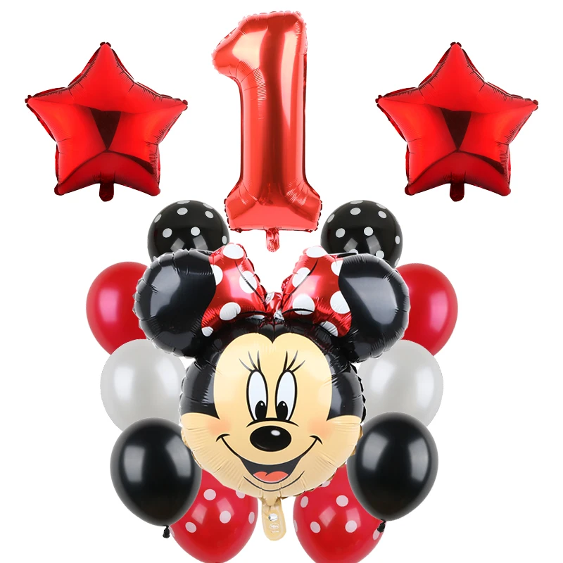 

14pc Mikcey Minnie Mouse Party Balloons Mickey Birthday Party Decorations Baby Shower Decor Kids Party Mickey Balloon Air Globos