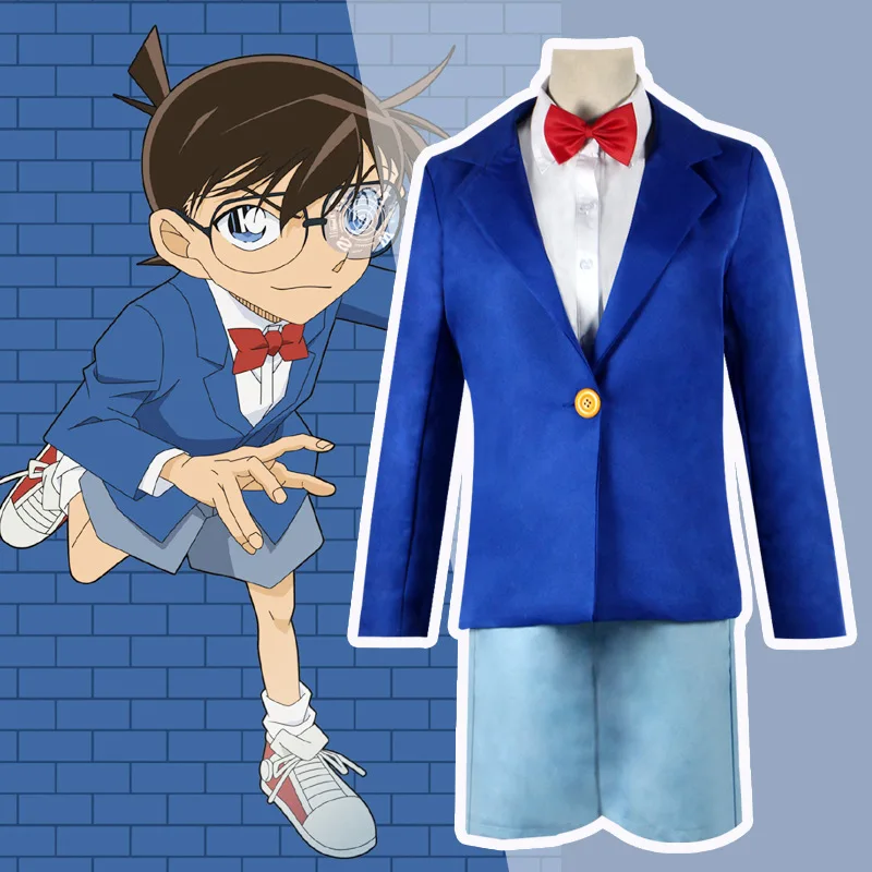

Hot Anime Kids Adult Conan Edogawa Anime Detective Conan Case Closed Edogawa Konan Cosplay Costume School Uniform Sets