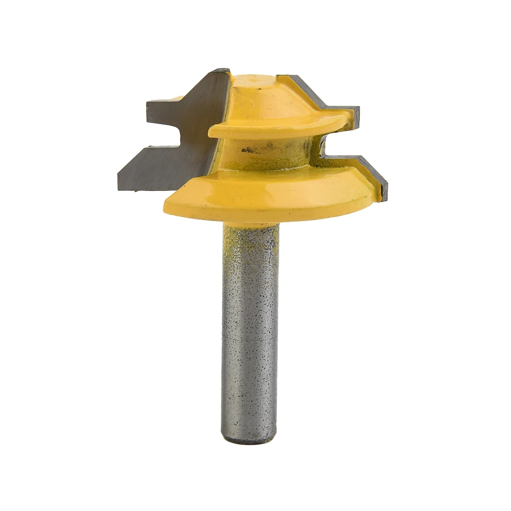 

Engraving Router bit Carbide 8mm shank Yellow Milling Joint Tenon Cutter Boring 45 degree Lock miter Trimmer Practical Useful