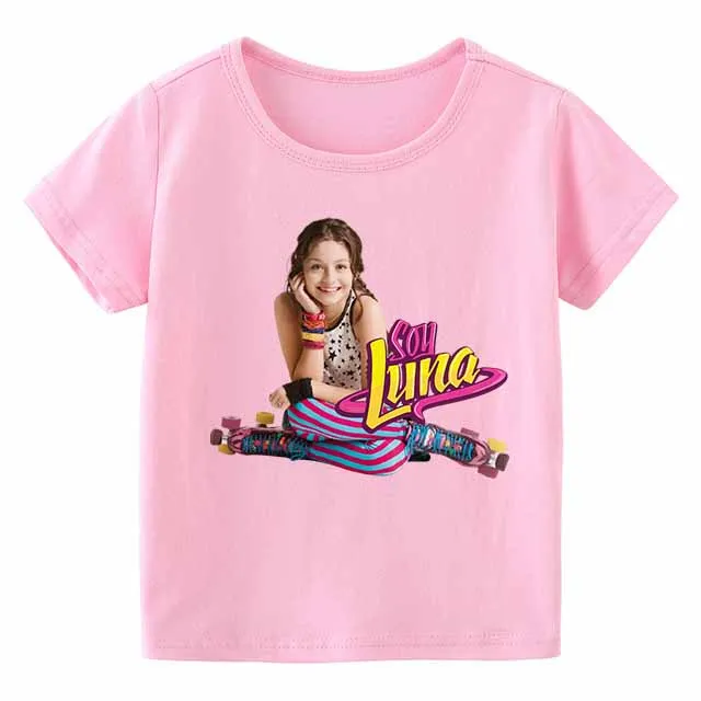

2022 New Girls Cartoon Soy Luna Kids Funny Pink White T-Shirts Baby Gilrs Summer T shirt Children Tops Girls Clothes