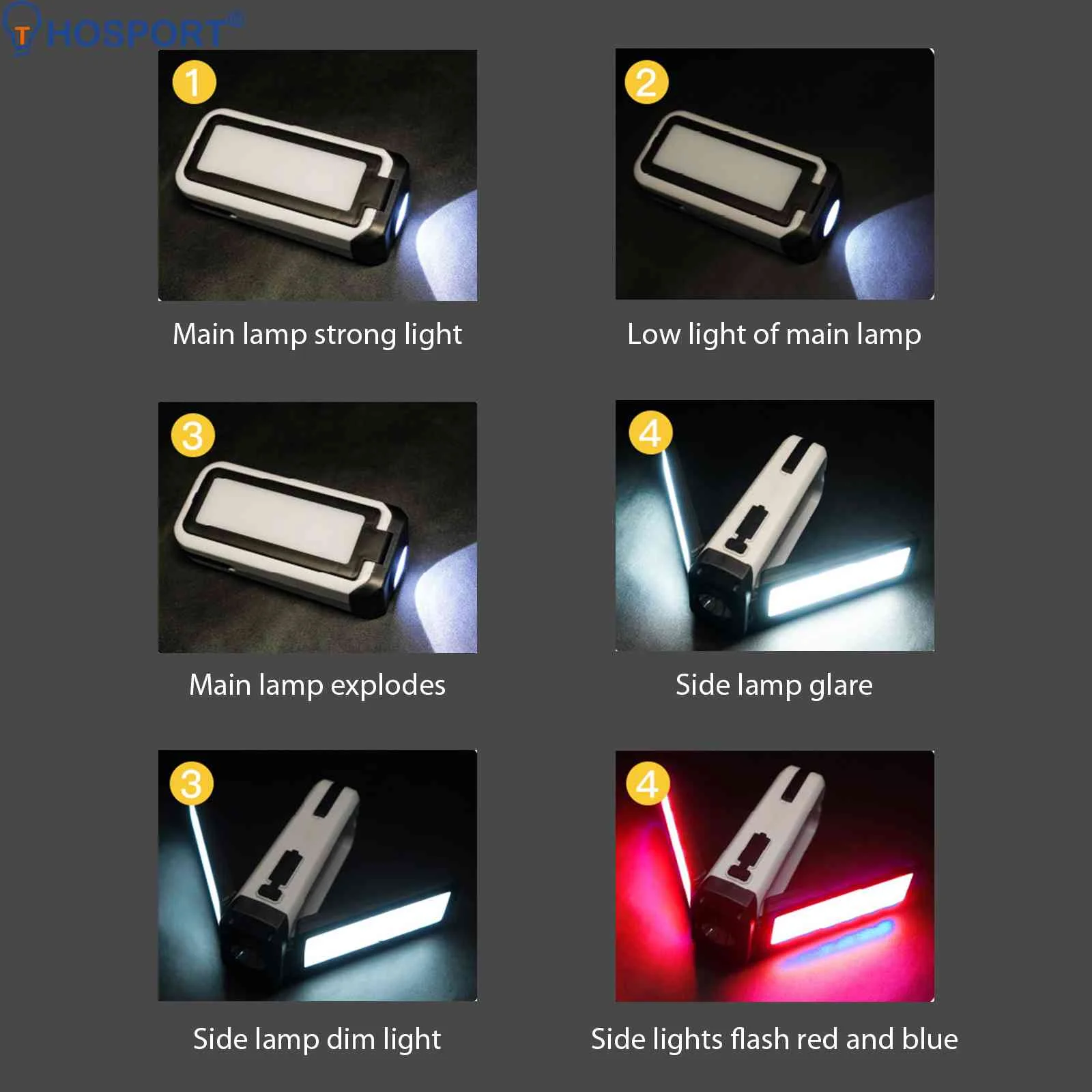 

USB внешний аккумулятор для экстренных ситуаций, складной крючок типа C, зарядка XPE + COB, водонепроницаемость IPX4 для пеших прогулок и рыбалки