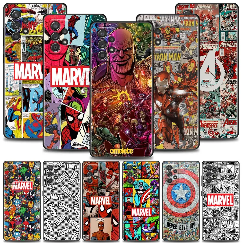 

Phone Case For Samsung Galaxy A72 A52 A42 A32 A22 A21 A12 A02 A51 A71 A41 A31 A11 A01 Silicone Cover Marvel Comics Avengers Logo