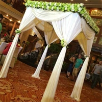 9 8ft 9 8ft 9 8ft luxury pure white square canopy drape with stainless steel stand for wedding decorationwedding supply