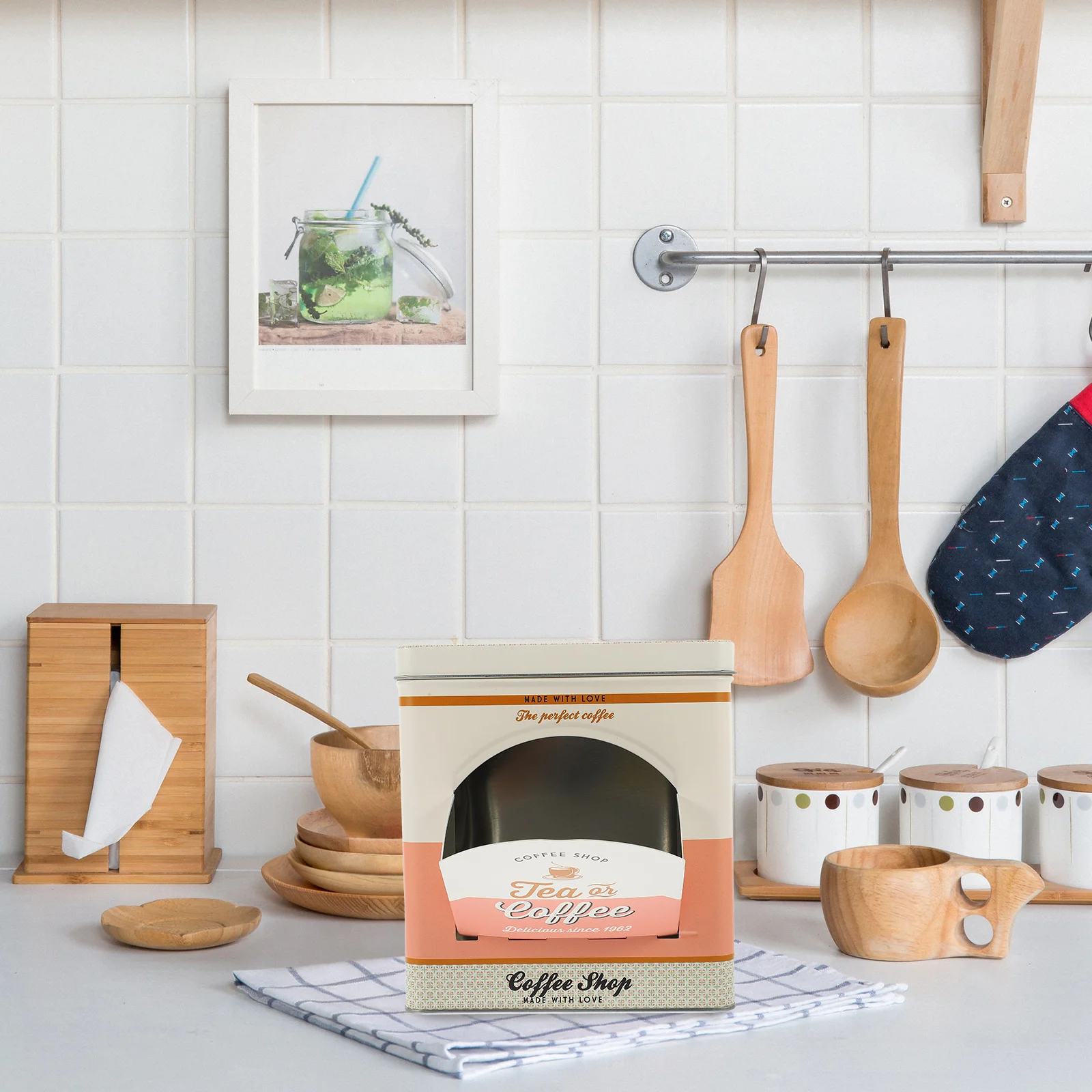 

Metal Biscuits Storage Jar Loose Tea Leaf Jar Snack Sundries Storage Jar Coffee Bean Canister Cookie Jar