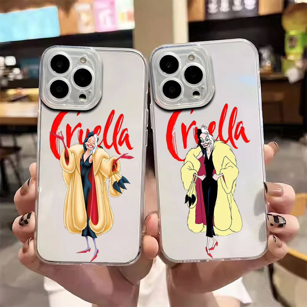 MINISO Villains C-Cruella De Vil 101 прозрачный мягкий корпус для iPhone Plus 11 13 12 14 15 16 Pro XS Max