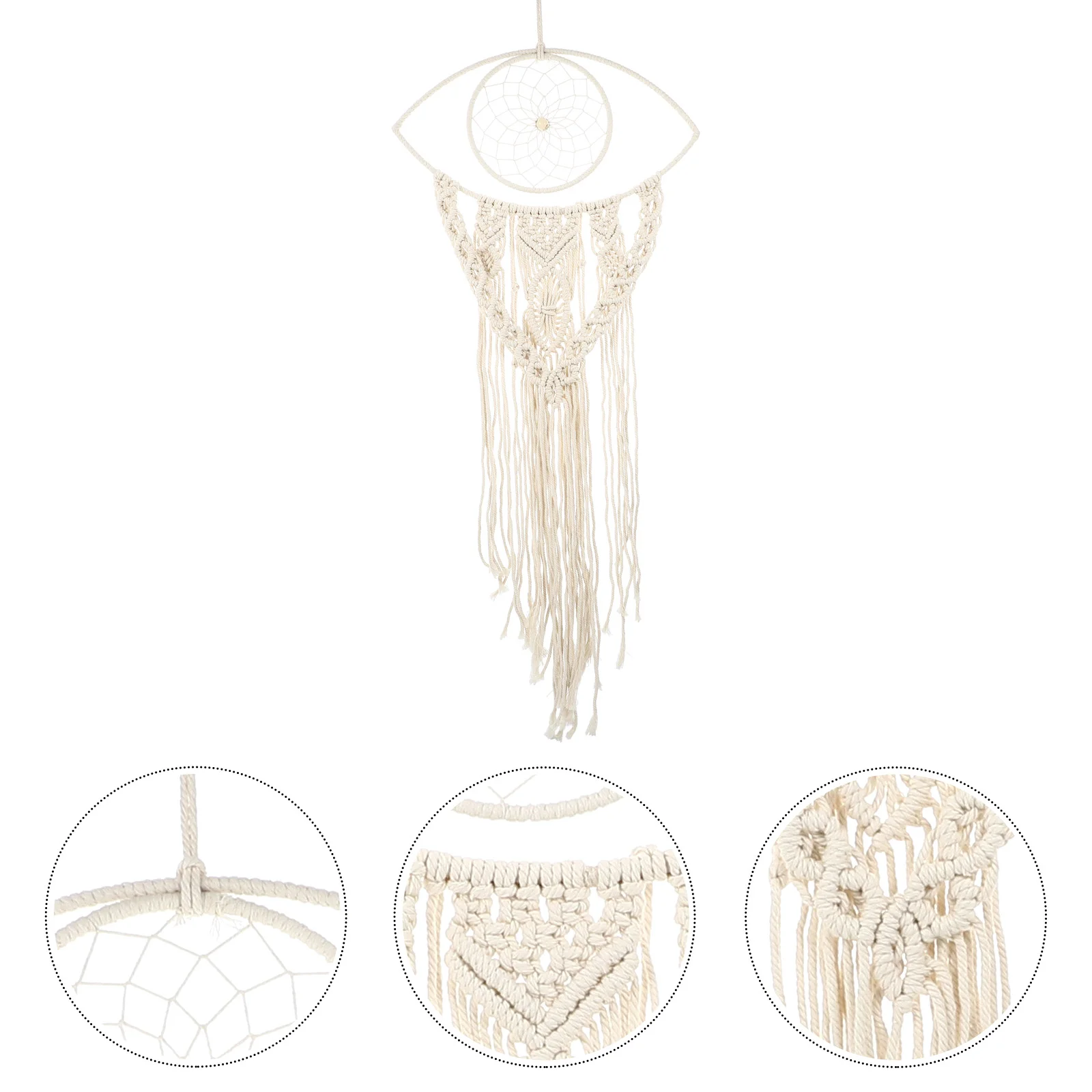 

Bohemia Home Wall Pendant Hand Woven Wolf Eye Tassel Decor Creative Wall Pendant