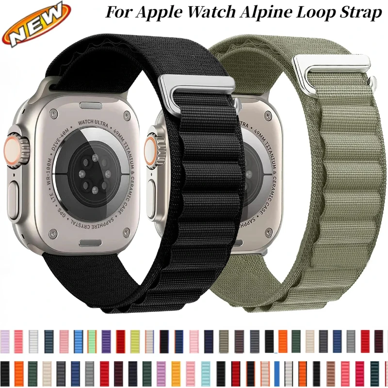 Ремешок нейлоновый для Apple Watch Ultra 2 Band 49 мм 9 8 7 45 мм 41 мм ...