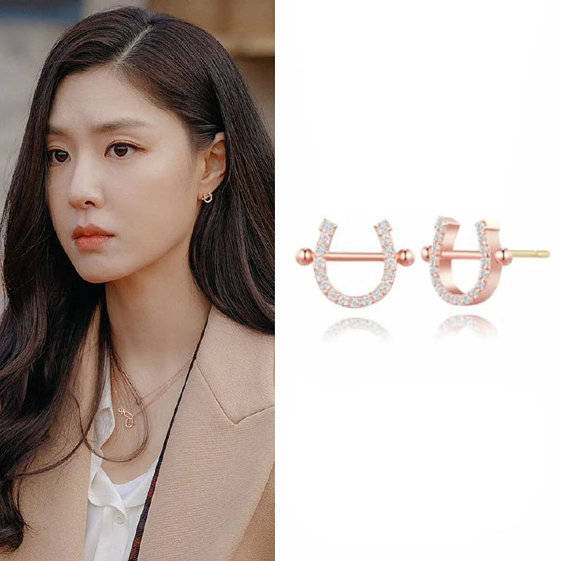

925 Silver Earrings For Women Designer Luxury Aesthetic Vintage Ear Studs Crystal Korean Style Simple Versatile