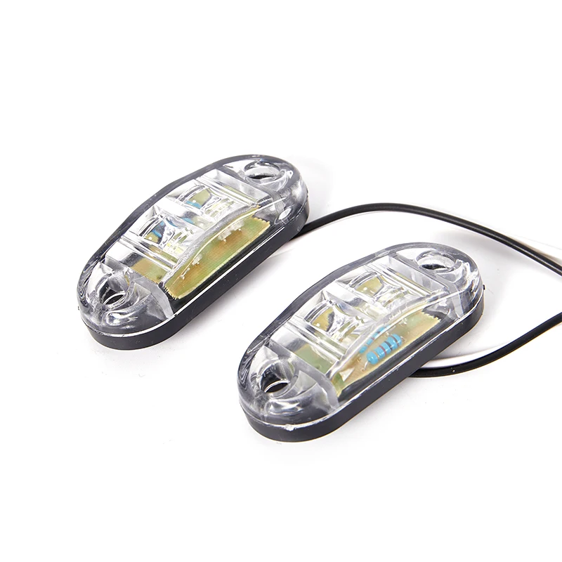 

2Pcs White Color LED Side Marker Lights Car External Lights Warning Tail Light Auto Trailer Truck Lorry Lamps Side Light