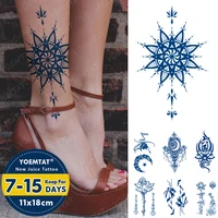 indian henna ink juice waterproof temporary tattoo sticker variation lotus body art fake tattoos men women lasting blue tatto