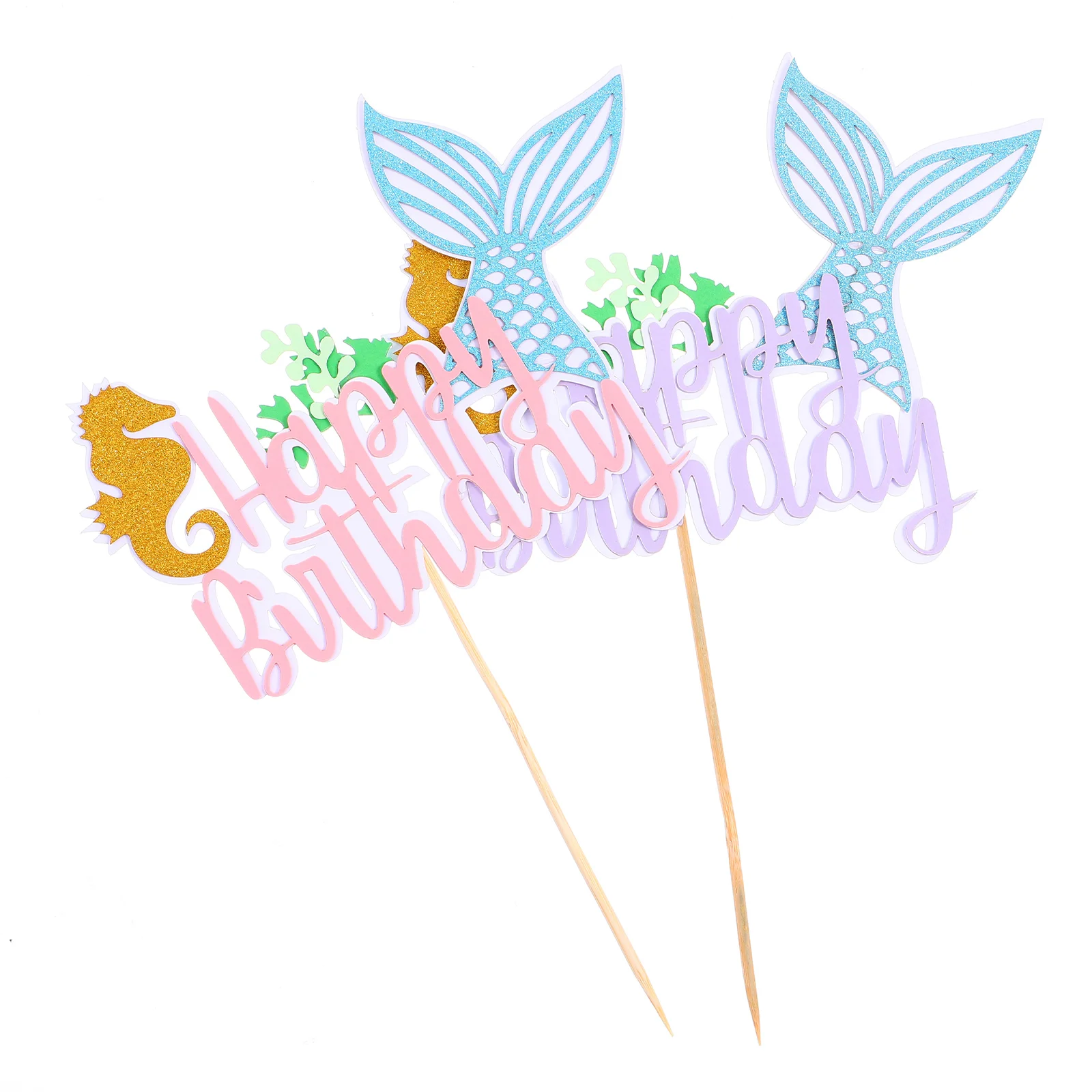 

2pcs Mermaid Birthday Decorations Mermaid Tail Mermaid Tail Cupcake Toppers Mermaid Cupcake Toppers Mermaid Cake Decorations