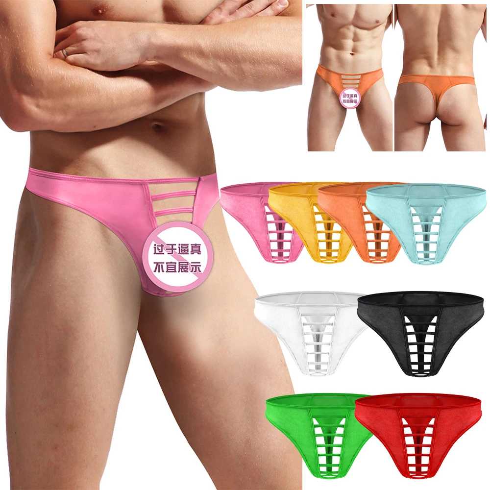 

Sexy Men's Thongs Hollow out Open Crotch Underwear Gay Men G string Jockstrap pouch Men Sissy Lingerie Men Erotic Underpants