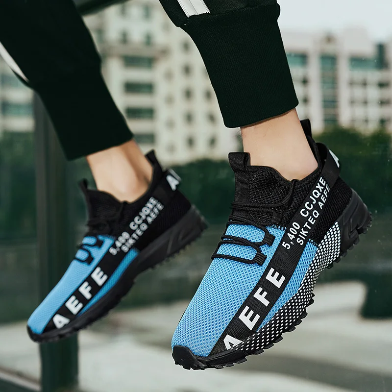 Men's Sneakers Fashion Lace-up Men's Sports Shoes Breathable Mesh Casual Sneakers For Male Summer Outdoor Running Shoes