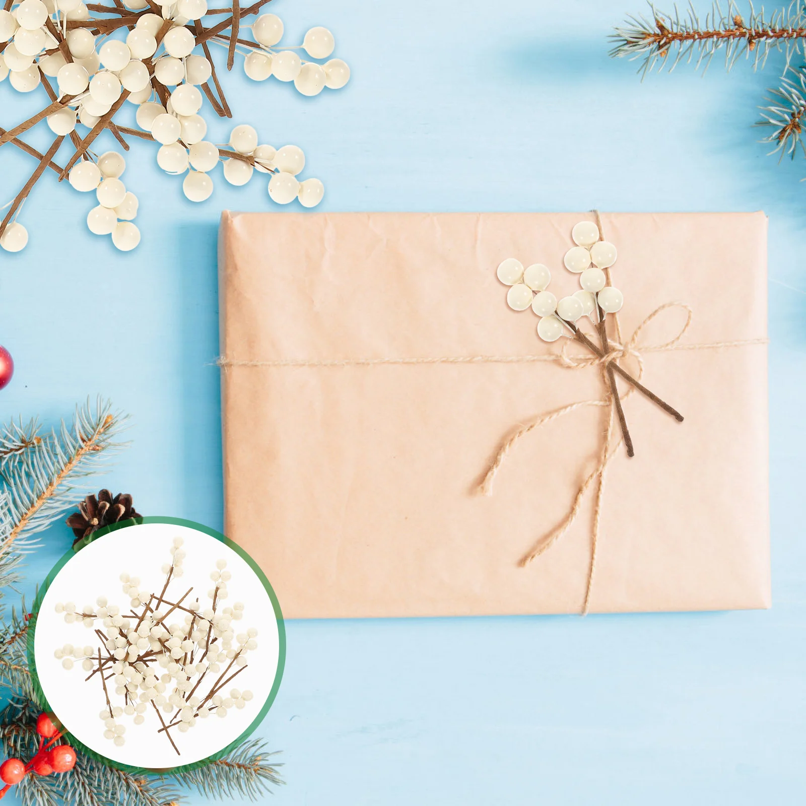 

Berry Berries Picks Stem Christmas Tree Artificial Stems Spray Lifelike Holly Floral Branch Fake Fruit Red Wreath Diy Twig Pip