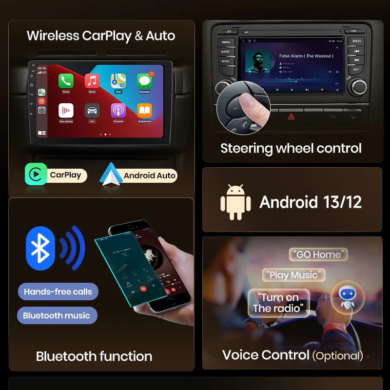 AWESAFE беспроводной CarPlay Android авто радио для FIAT 500 Abarth 2007 2008 2009 2010 2011 2012 2013 2014 2015