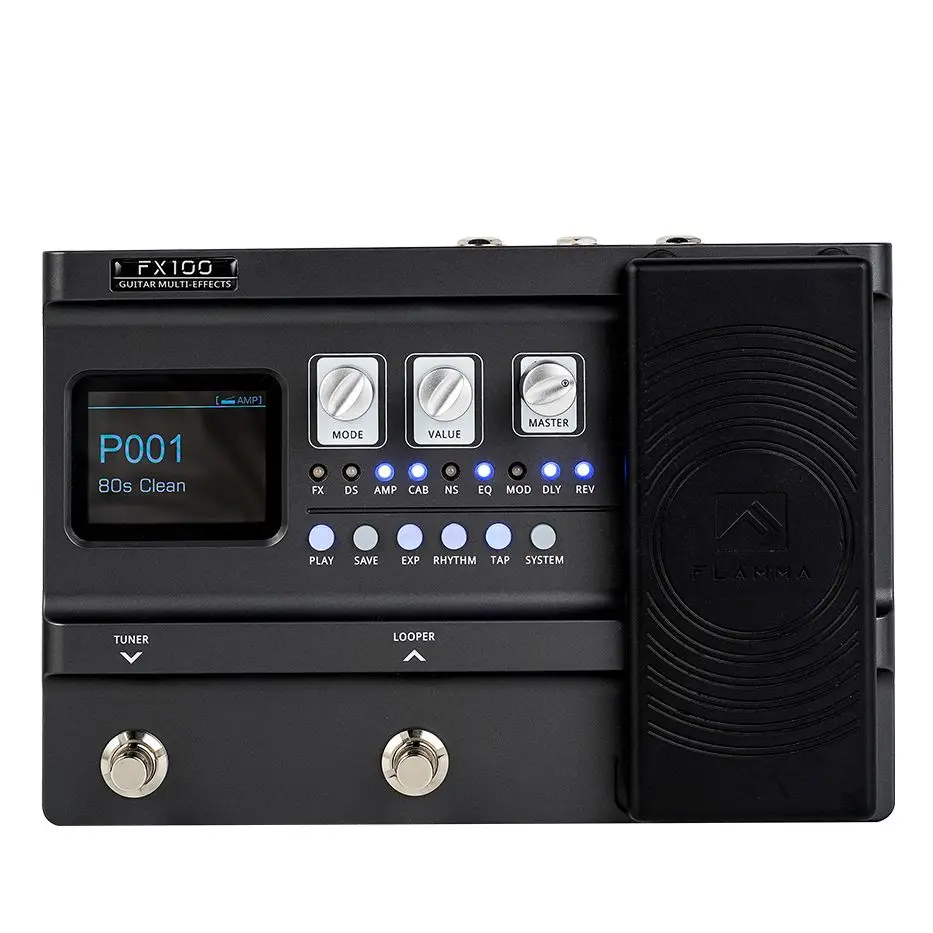 

FLAMMA FX100 Multi Effects Processor Guitar Pedal with 151 Effects 200 preset 80s Looper 55 Amp Modeling Expression pedal