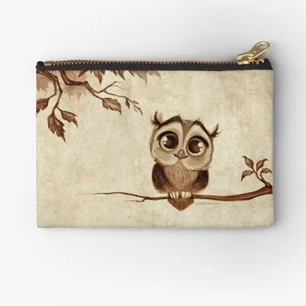 

Doodle Series Owl Pouch Zipper Pouches Cosmetic Packaging Wallet Women Coin Storage Pocket Money Pure Panties Bag Key Socks