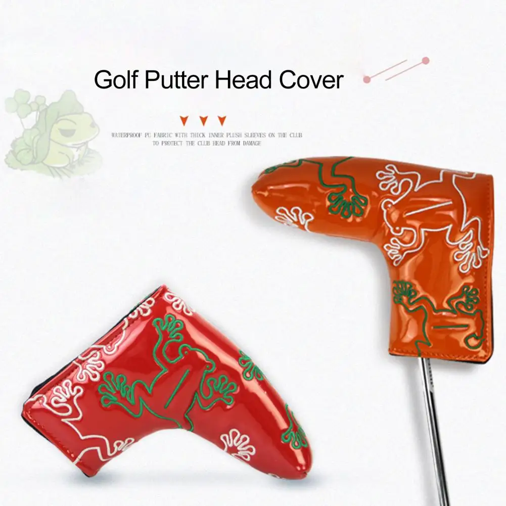 

Golf Club Cover Interchangeable Number Tag Soft Dust-proof Protect Poles Frog Pattern Delicate Golf Putter Cover 골프