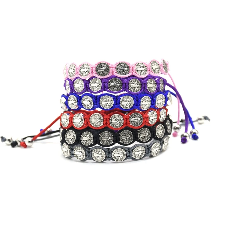 

Religious Handmade Unisex Prayer Blessing Adjustable Holy Father Hand Woven Virgin Catholic Rosary Bracelet Jesus Rosary Jewelry