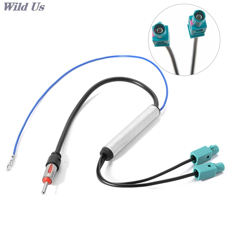 

Car Radio Antenna Audio Signal Amplifier Booster Cable Dual Fakra Aerial Adaptor