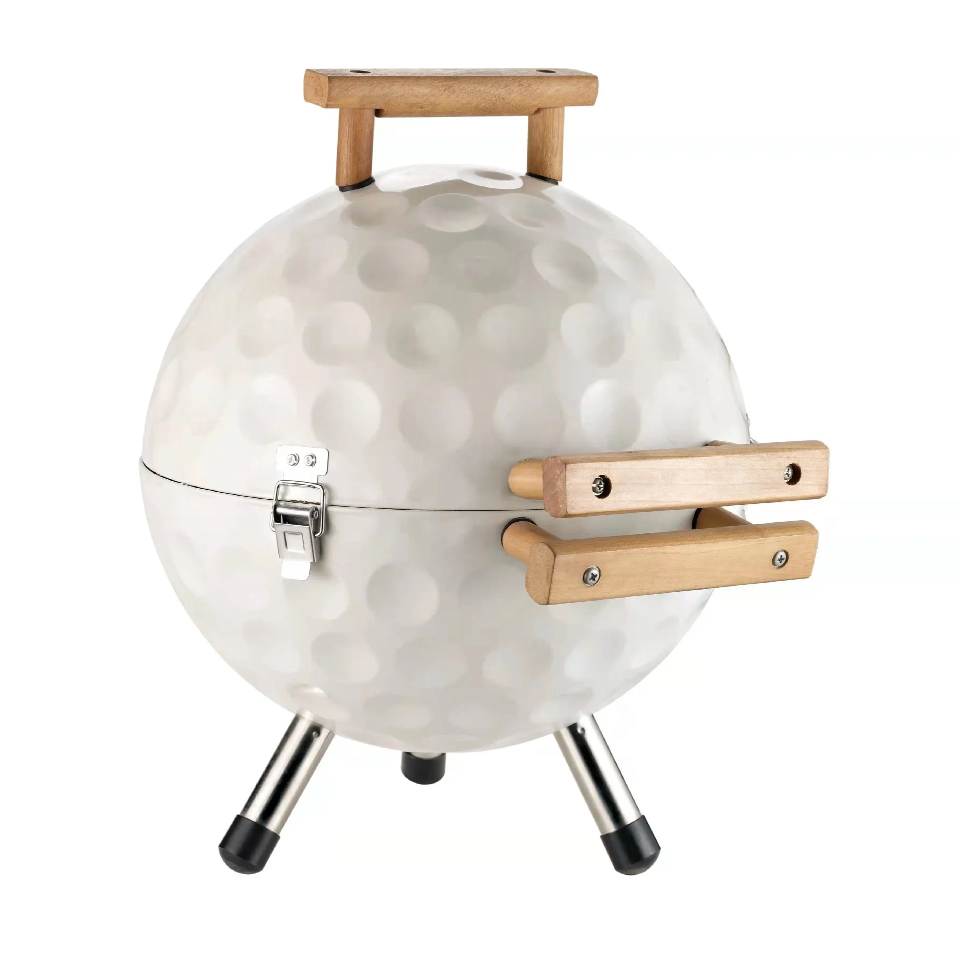 

14 Inch Portable Golf Shaped Home Outdoor Camping Charcoal BBQ Grill With Wooden Handle Camping Travel Small Size Manual Grills