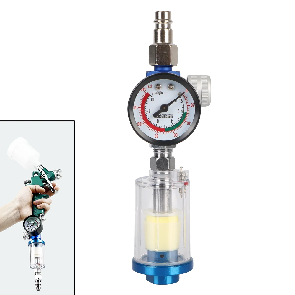 1/4" Thread Spray Gun Air Filter Pressure Regulator Gauge Pn