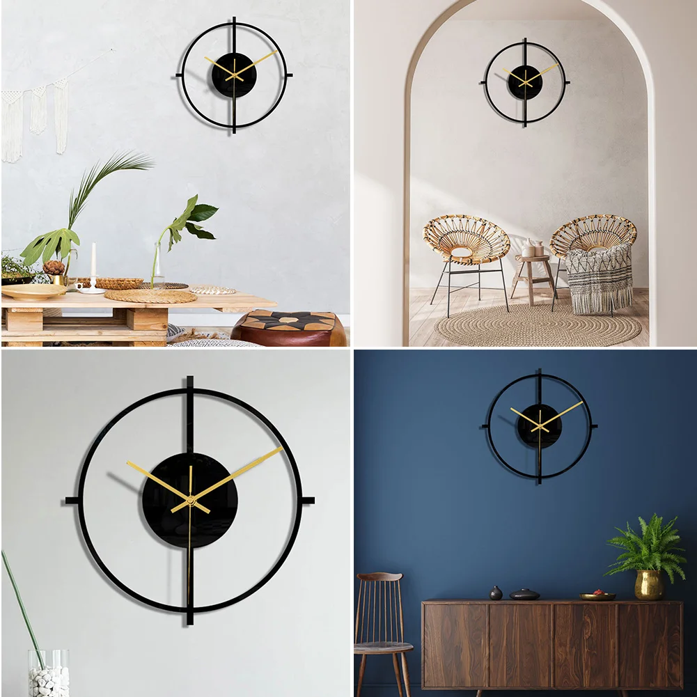

Simplicity Black Acrylic Wall Clocks Needle Gift Roman Numerals Indoor Outdoor Garden Nordic Hanging Ornament Home Decoration